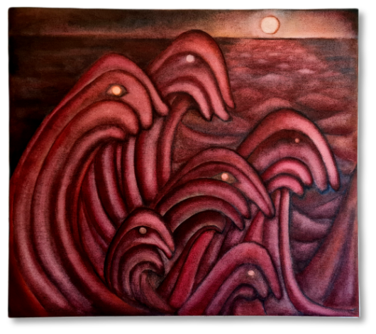 Consapevolezza, 97x105 cm, olio su tela, Maija Greta Kaartama