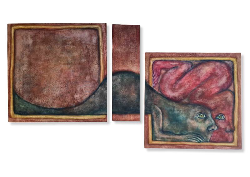 Conflict, triptych, Maija G. Kaartama