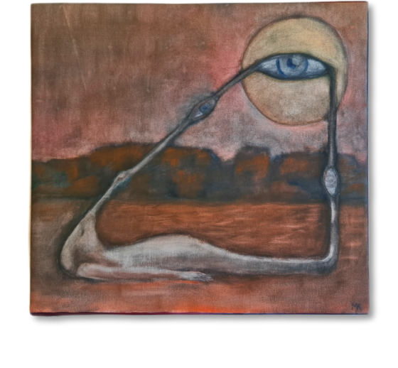 Asleep, 63×75 cm, oil on canvas, Maija Greta Kaartama